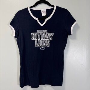 Penn State Nittany Lions Navy Embellished T-Shirt Size Large